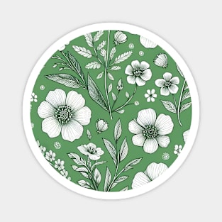 White Flowers Magnet